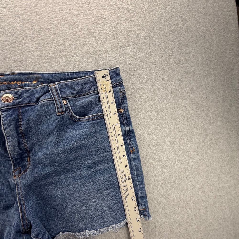 Seven7 Weekend Short Womens 16 Blue Denim Cutoff Raw Hem Stretch Jean Shorts - Picture 4 of 13